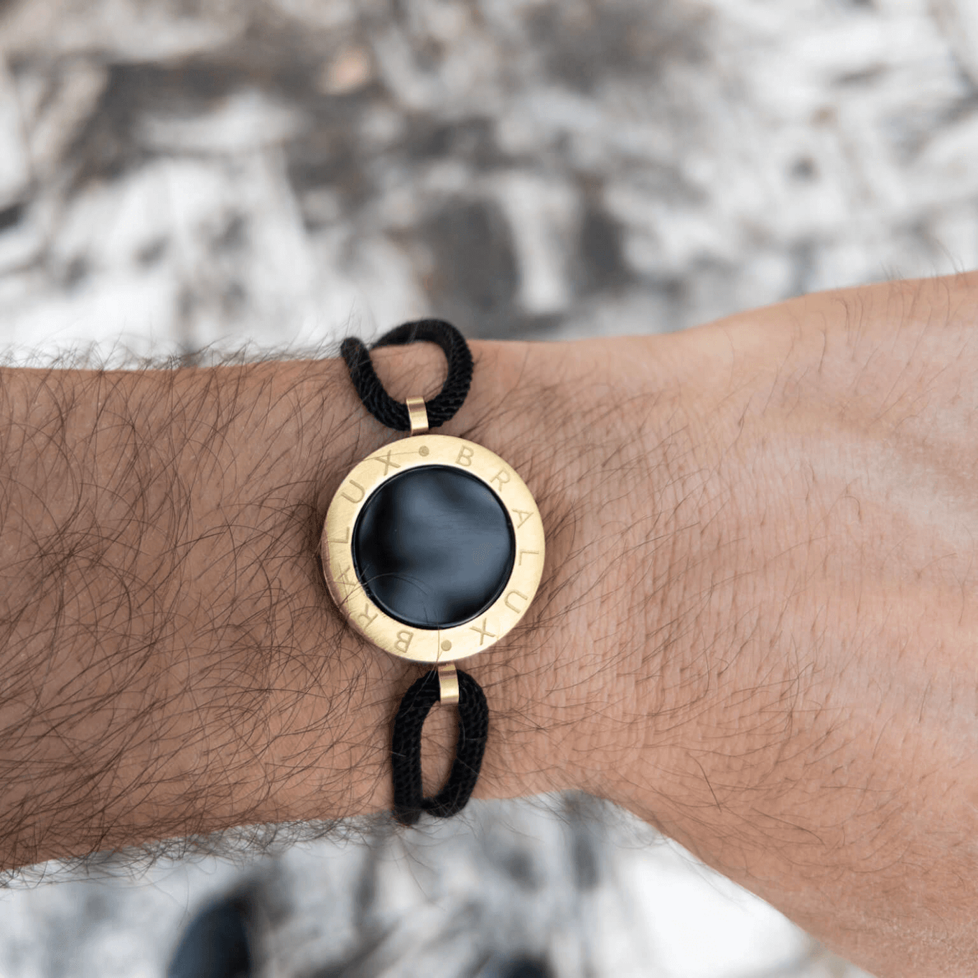 The Gold Plated Circle Onyx Stone