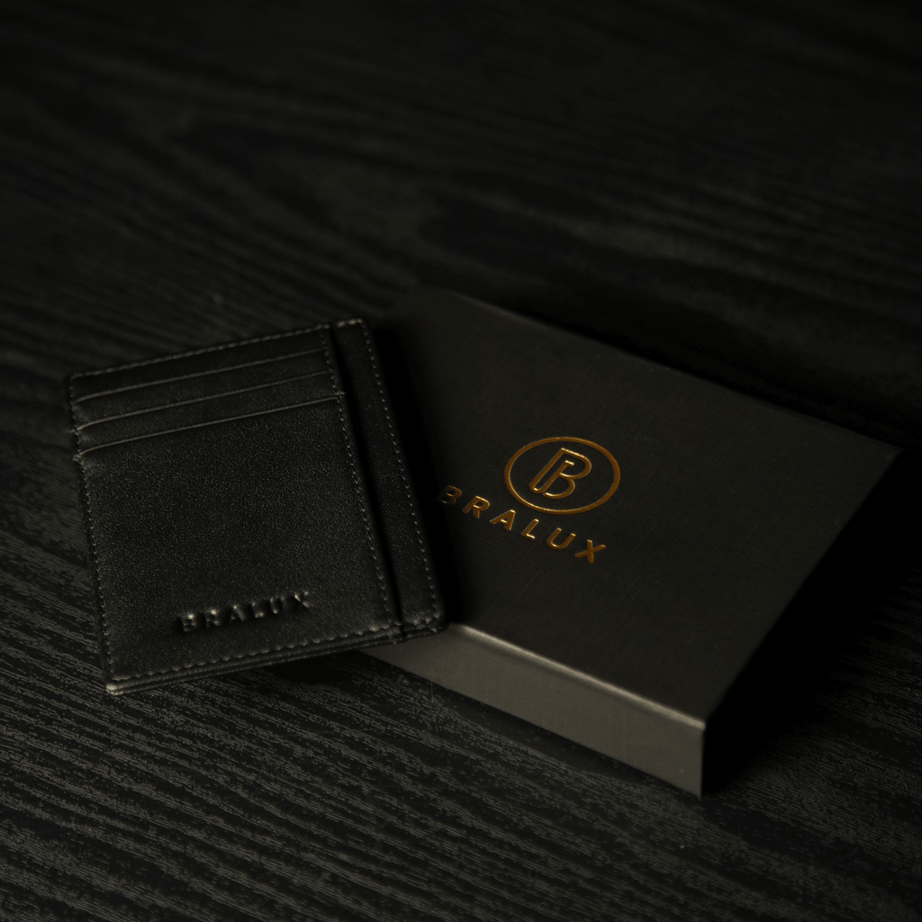 The Black Genuine Leather Card Holder Wallet