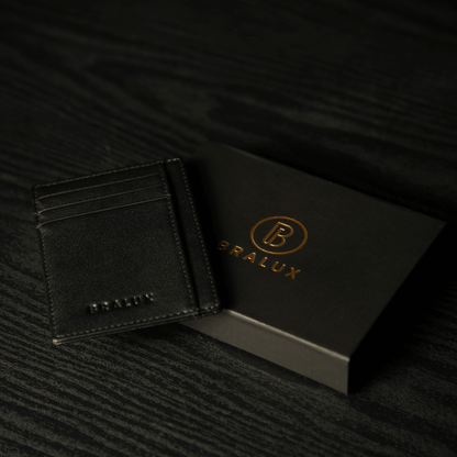 The Black Genuine Leather Card Holder Wallet