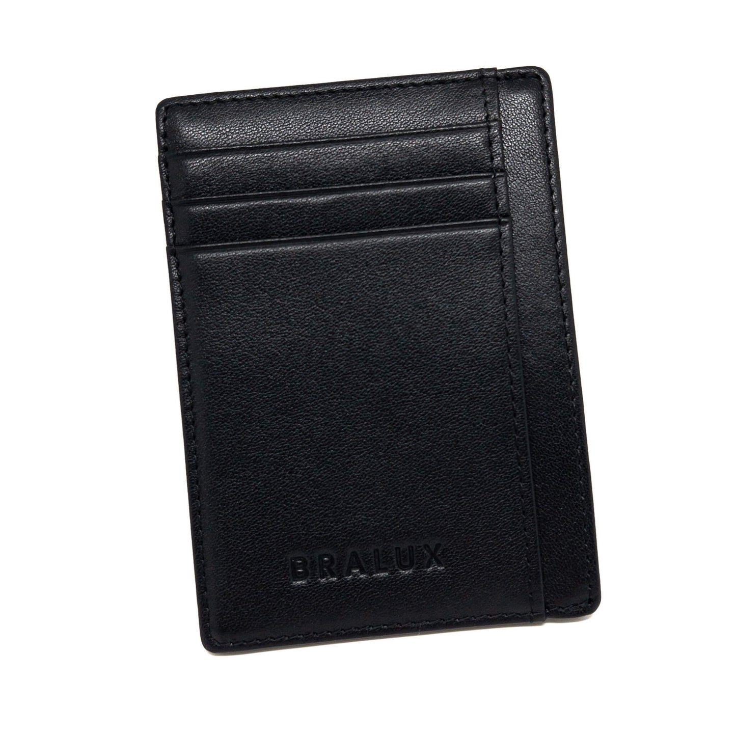 The Black Genuine Leather Card Holder Wallet