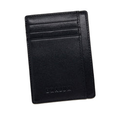 The Black Genuine Leather Card Holder Wallet