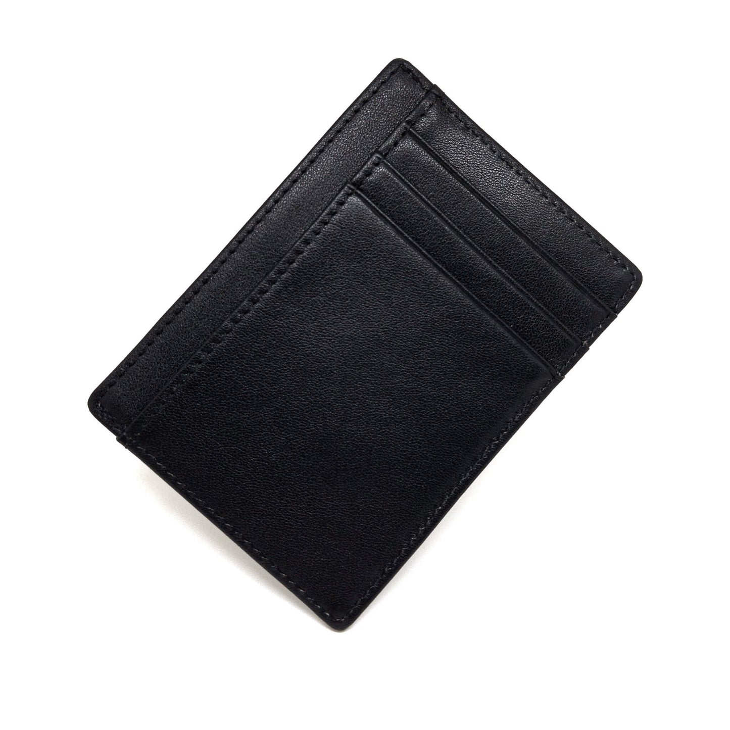 The Black Genuine Leather Card Holder Wallet