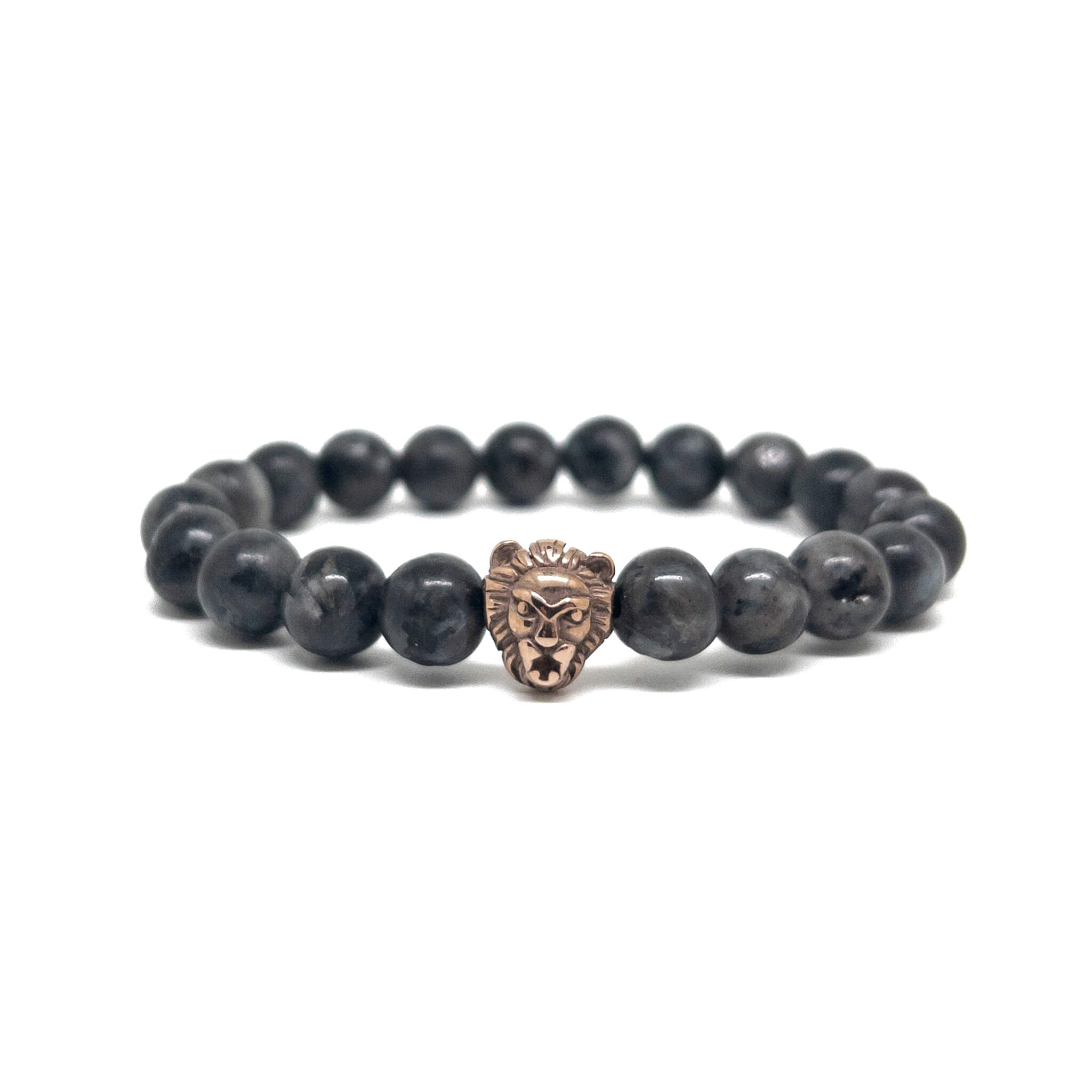 Larvikite Lion Bracelet – Rose Gold