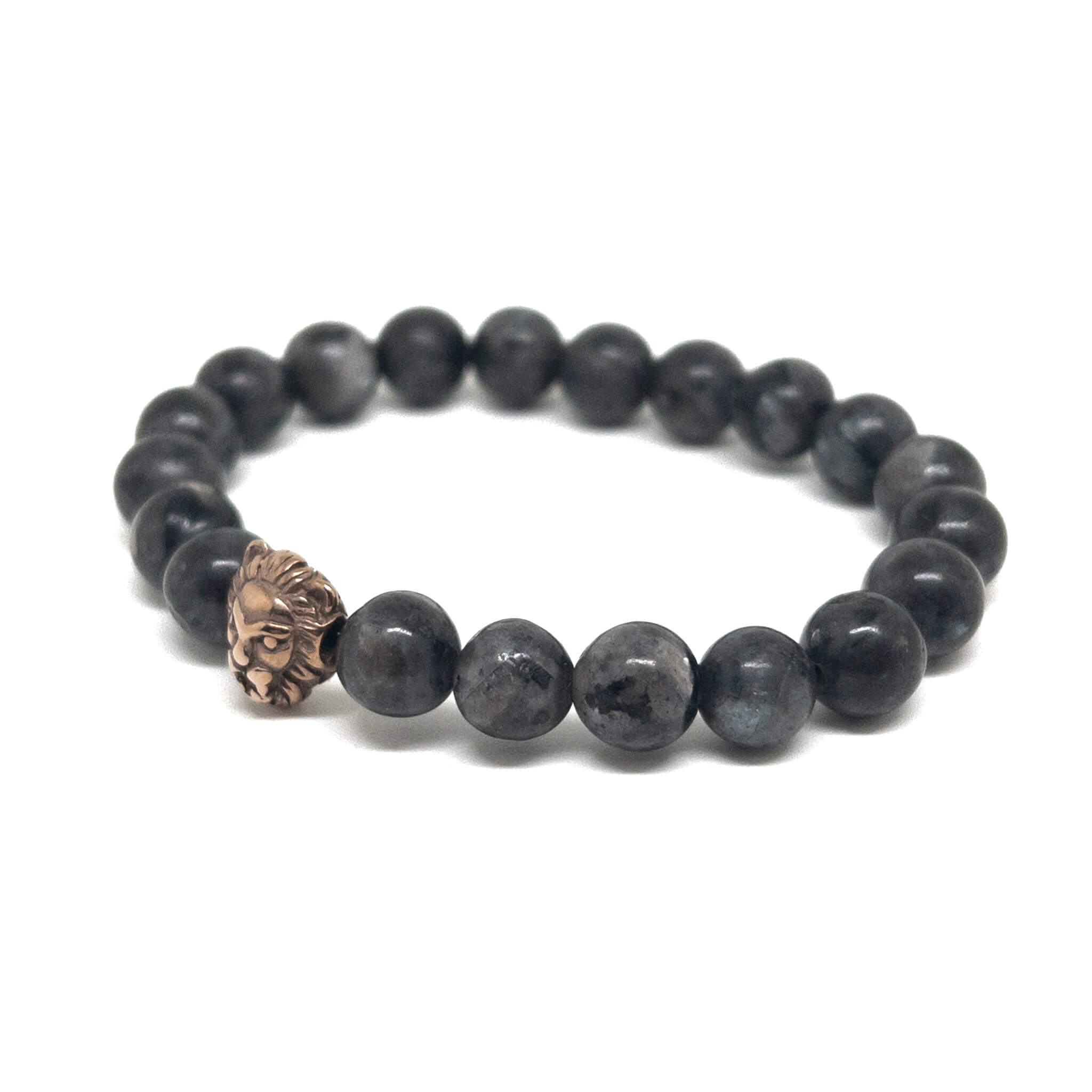Larvikite Lion Bracelet – Rose Gold