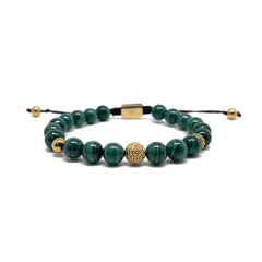 The Malachite Gold Plated SS Thread Bracelet