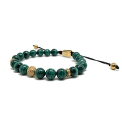 The Malachite Gold Plated SS Thread Bracelet