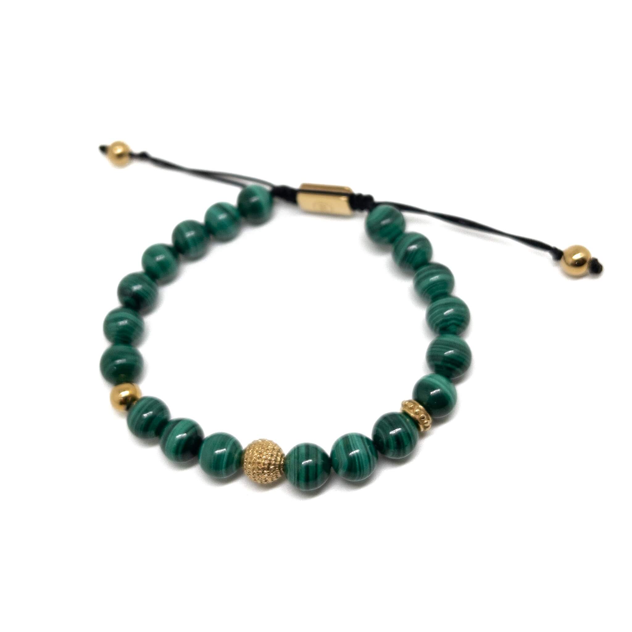 Malachite Thread Bracelet – Gold