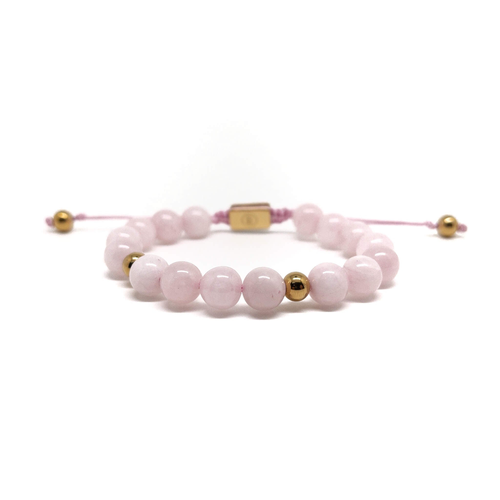 Full Pink Rose Quartz Bracelet – Gold