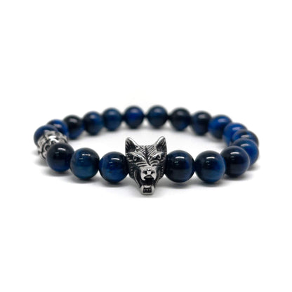 The Blue Tiger Eye Vintage Wolf Bracelet