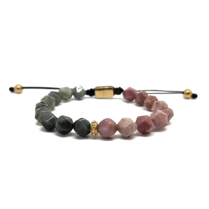 The Rhodonite and Green Jasper Bracelet