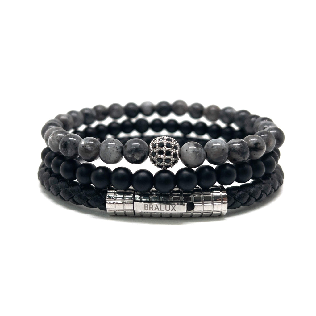 Leather Stack Vintage – Silver