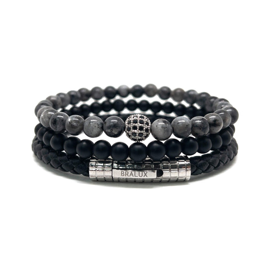 The Silver Plated Leather Stack II
