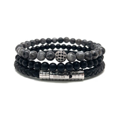 The Silver Plated Leather Stack II