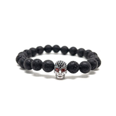 The Silver Plated Skull Bracelet