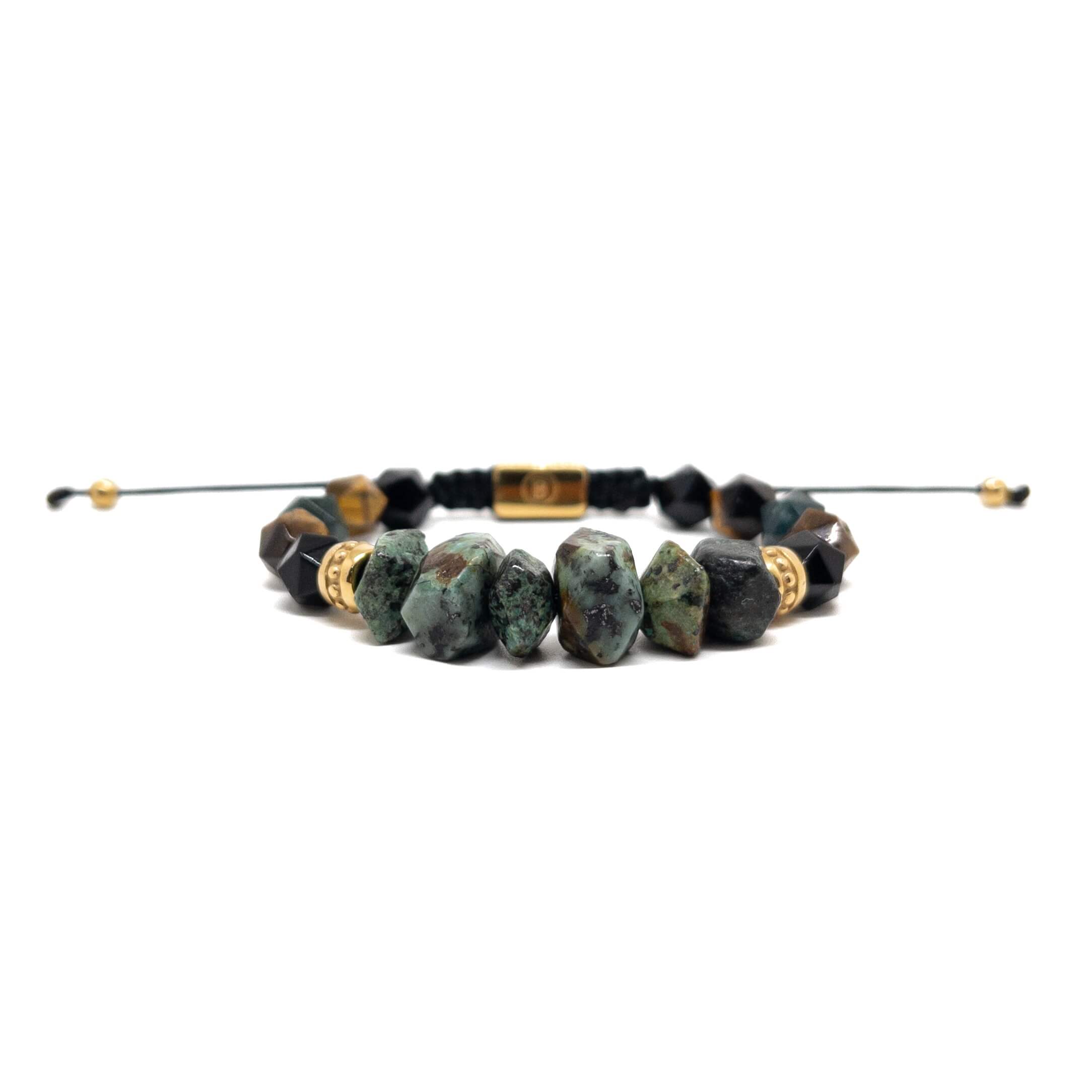 Tiger Eye Turquoise Thread Bracelet – Gold