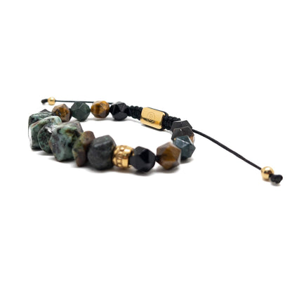 The Tiger eye and African Turquoise thread bracelet