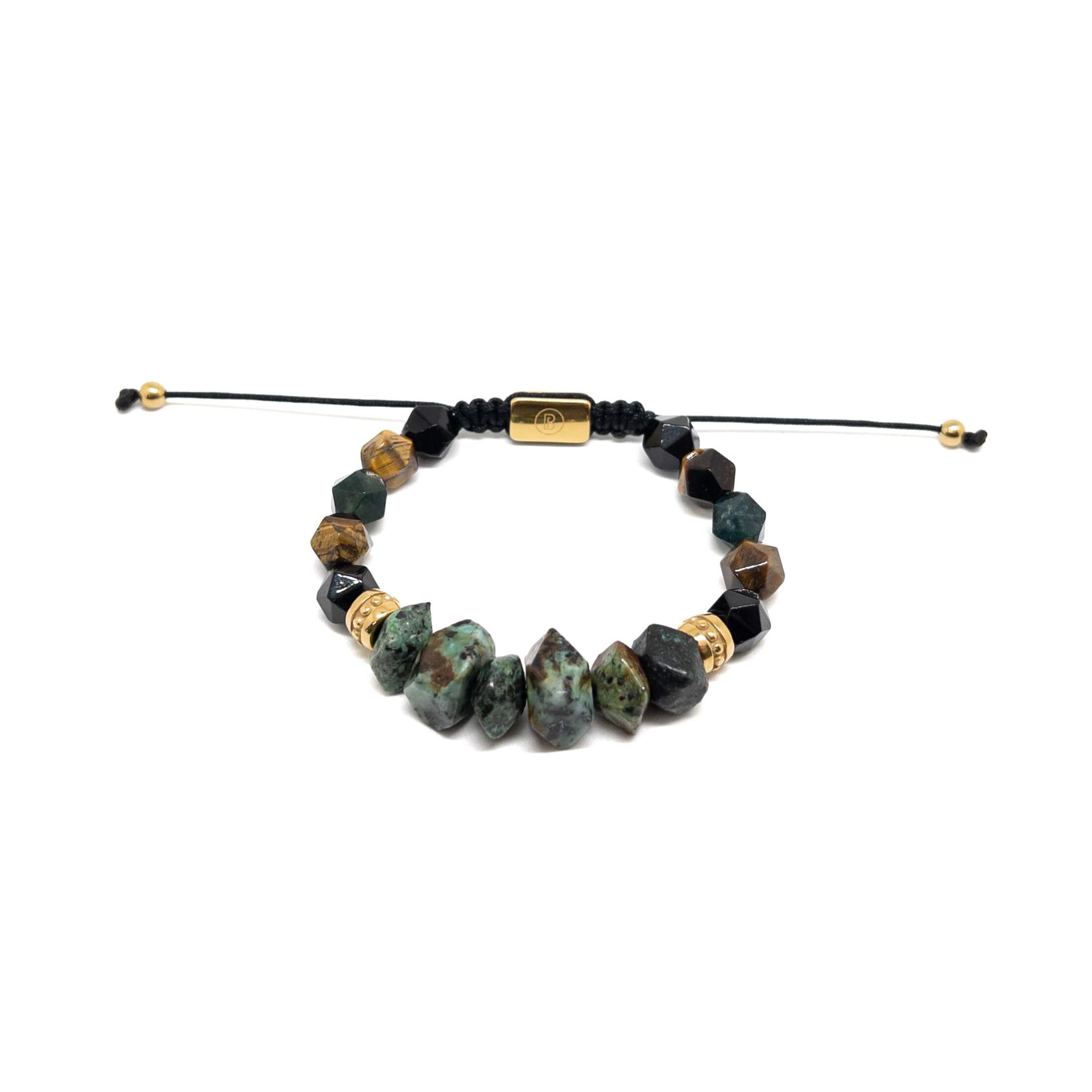 Tiger Eye Turquoise Thread Bracelet – Gold