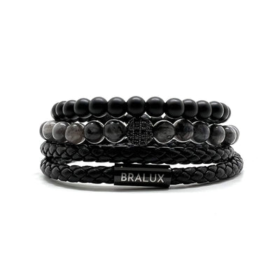 The Full Duo Black Leather Stack