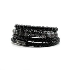 The Full Duo Black Leather Stack