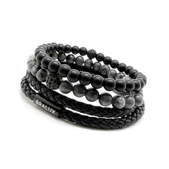 The Full Duo Black Leather Stack