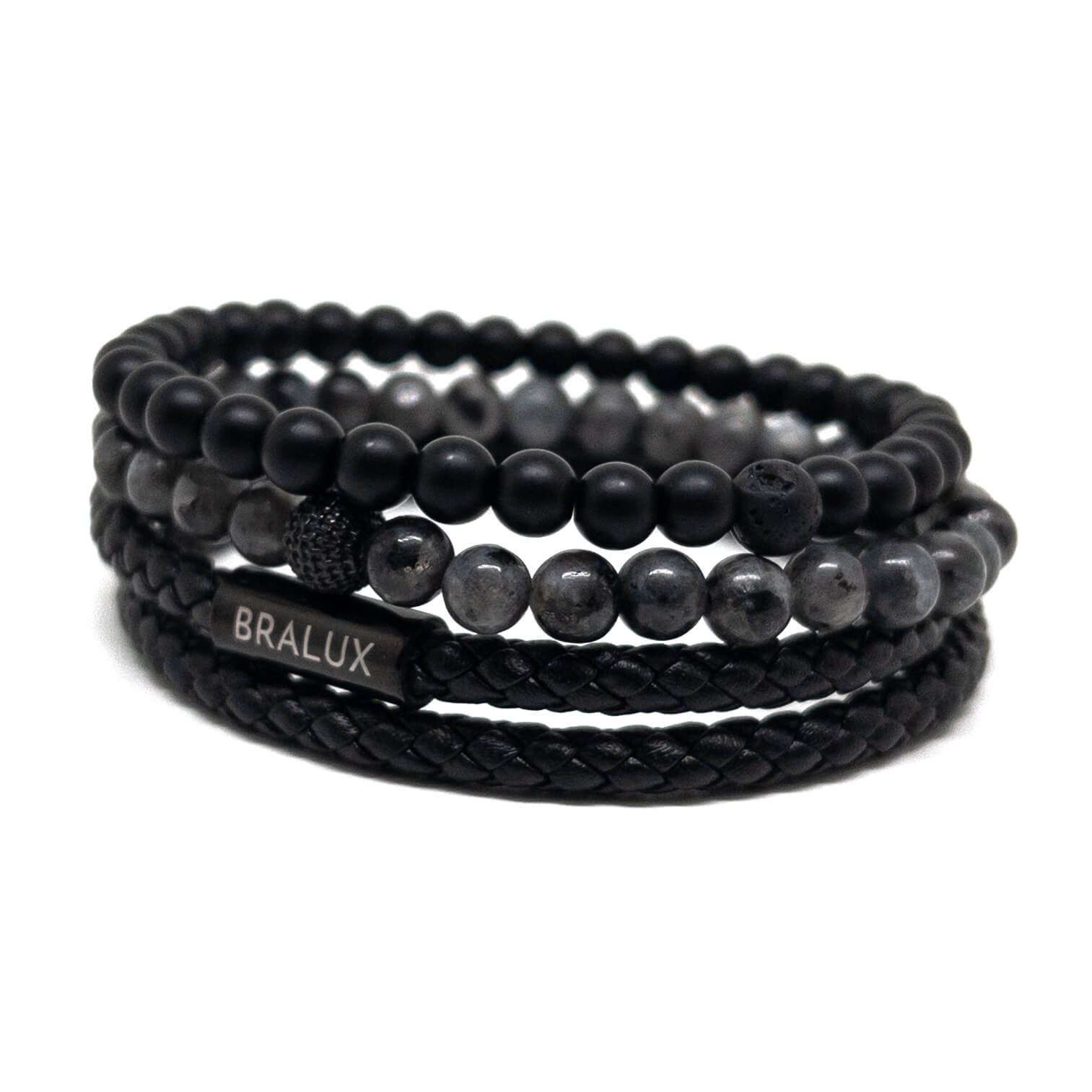 Duo Black Leather Stack – Black SS