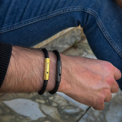 The Full Black Leather Bracelet