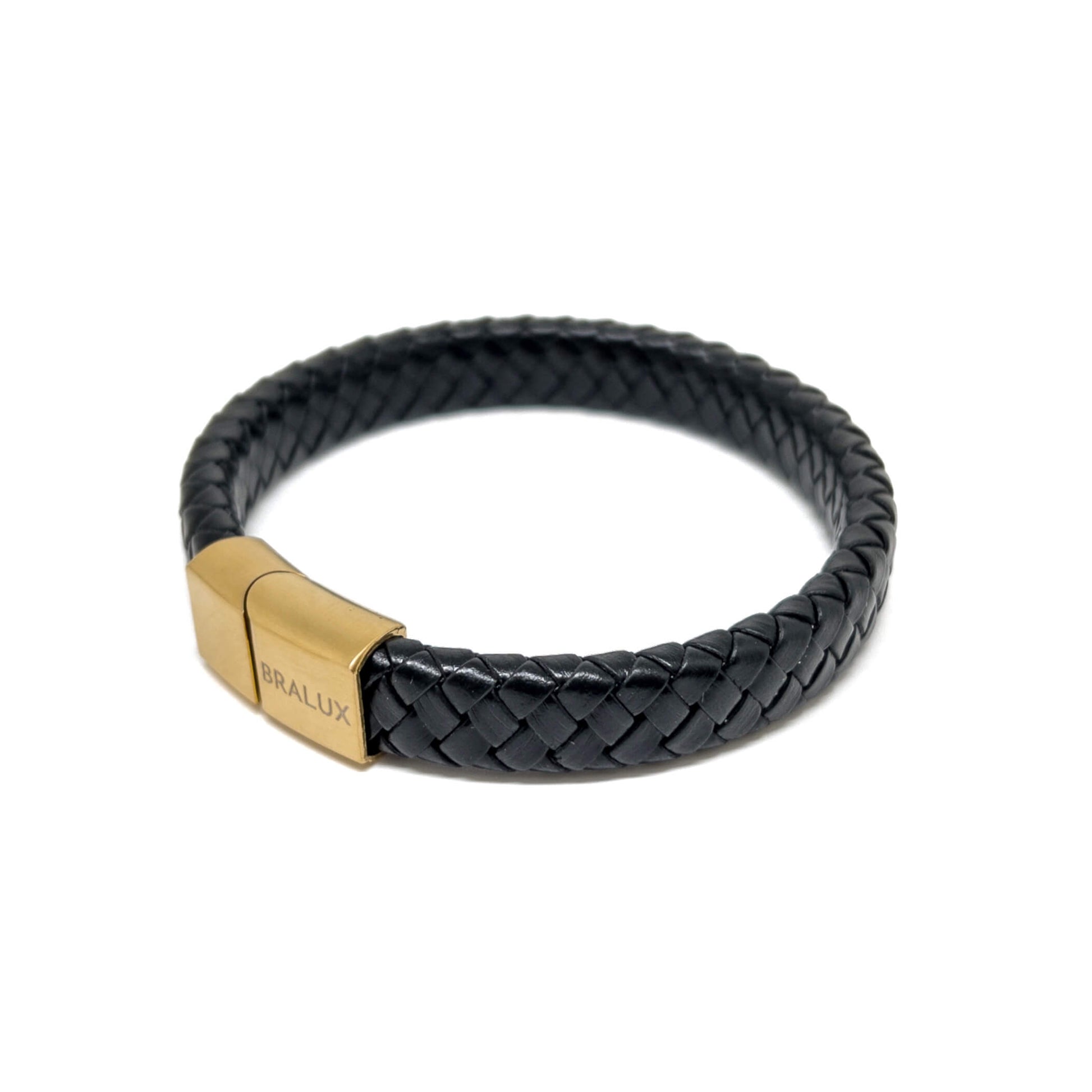 BRALUX - The Black and Gold plated leather bracelet – Bralux