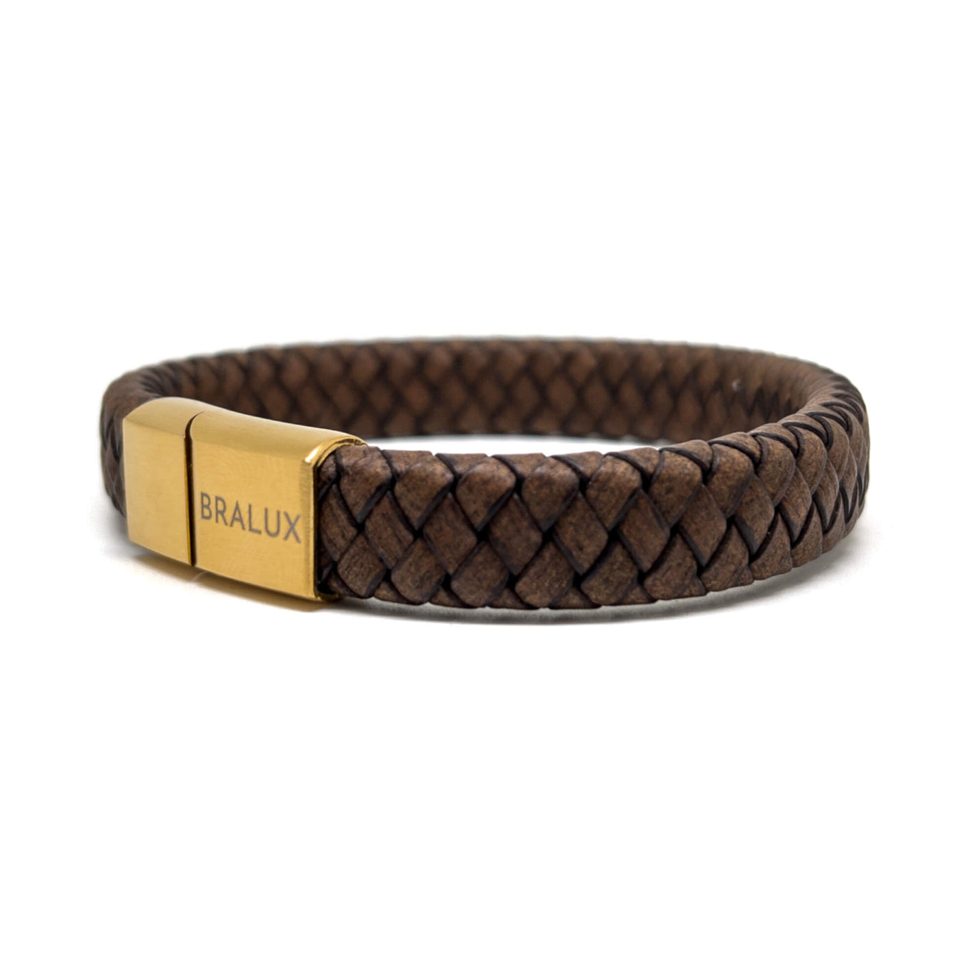 The Brown And Gold Plated Leather bracelet