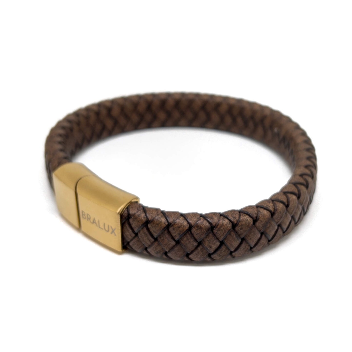 The Brown And Gold Plated Leather bracelet