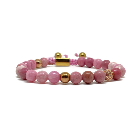 The Rhodonite Disco Ball Thread Bracelet