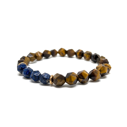 The Faceted Tiger eye and Lapis Lazuli Stones