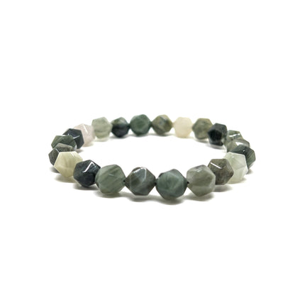 The Faceted Full Green Grass Jasper Bracelet