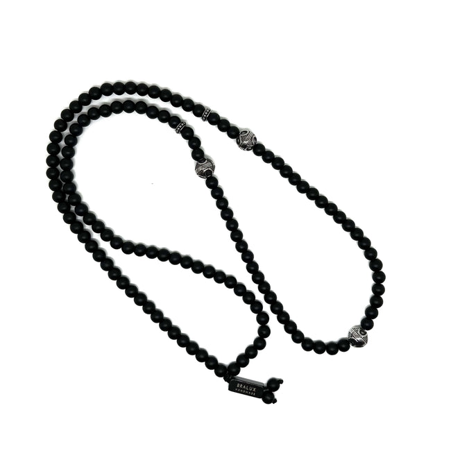 Black Cylinder Necklace – Silver Main image