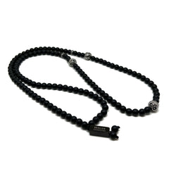 The Black And Silver Plated Cylinder Necklace