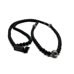 The Black And Silver Plated Cylinder Necklace