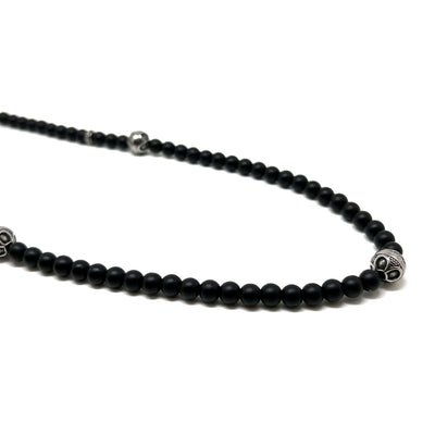 The Black And Silver Plated Cylinder Necklace