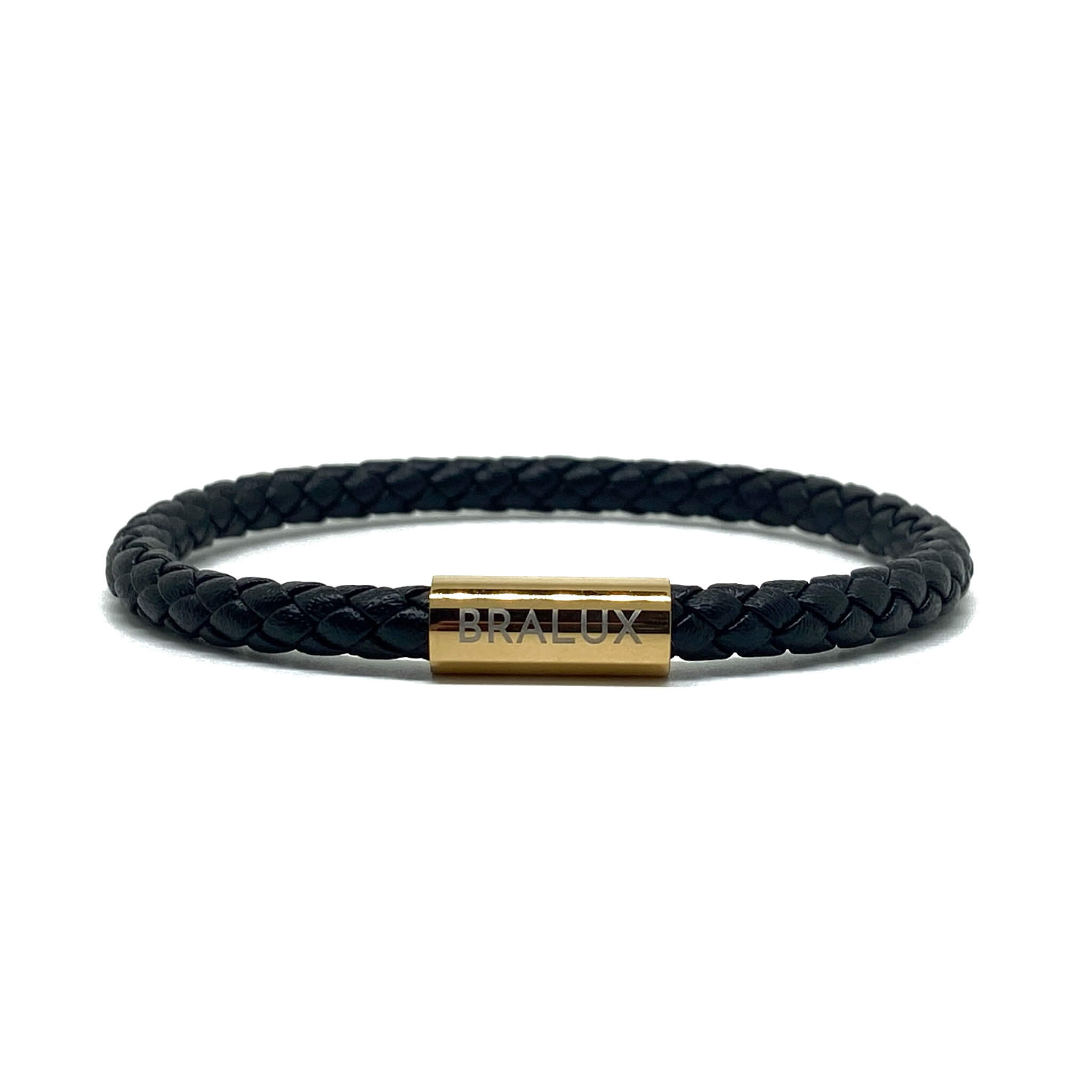 The Black and Gold plated leather bracelet
